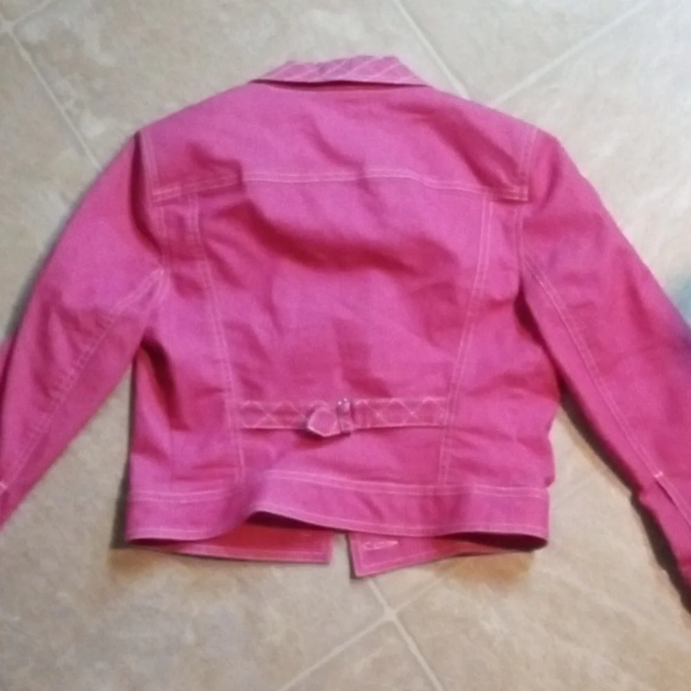 Pink Denim cropped Jacket Small - Picture 4 of 4